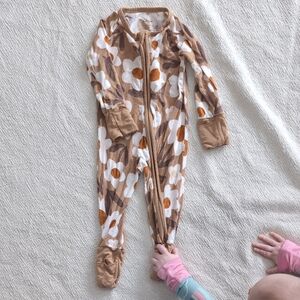 Little Sleepies 70s Retro Flower Zippy Pajamas, 0-3 Months